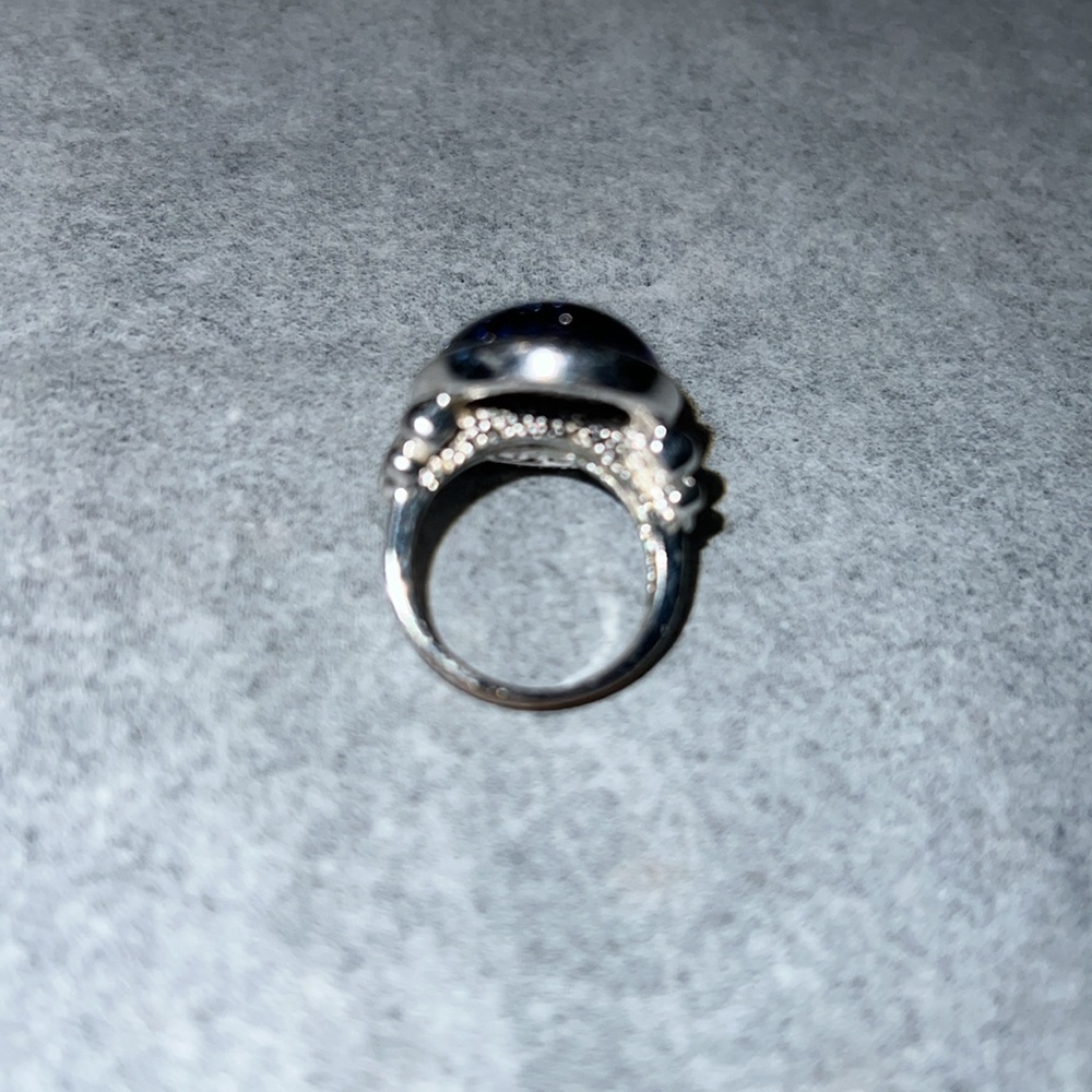 Black Sparkle Stone Statement Ring - image 4